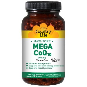 Country Life's Mega CoQ10 supports the conversion of fat into energy. Supports normal cardiovascular function..